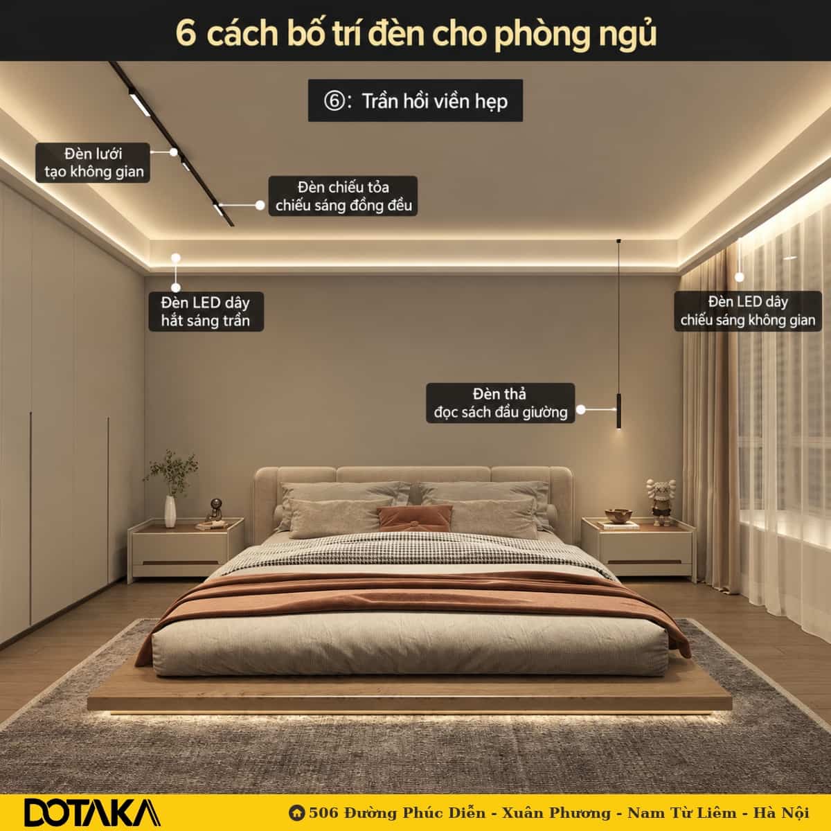 Trần hồi viền hẹp sang trọng