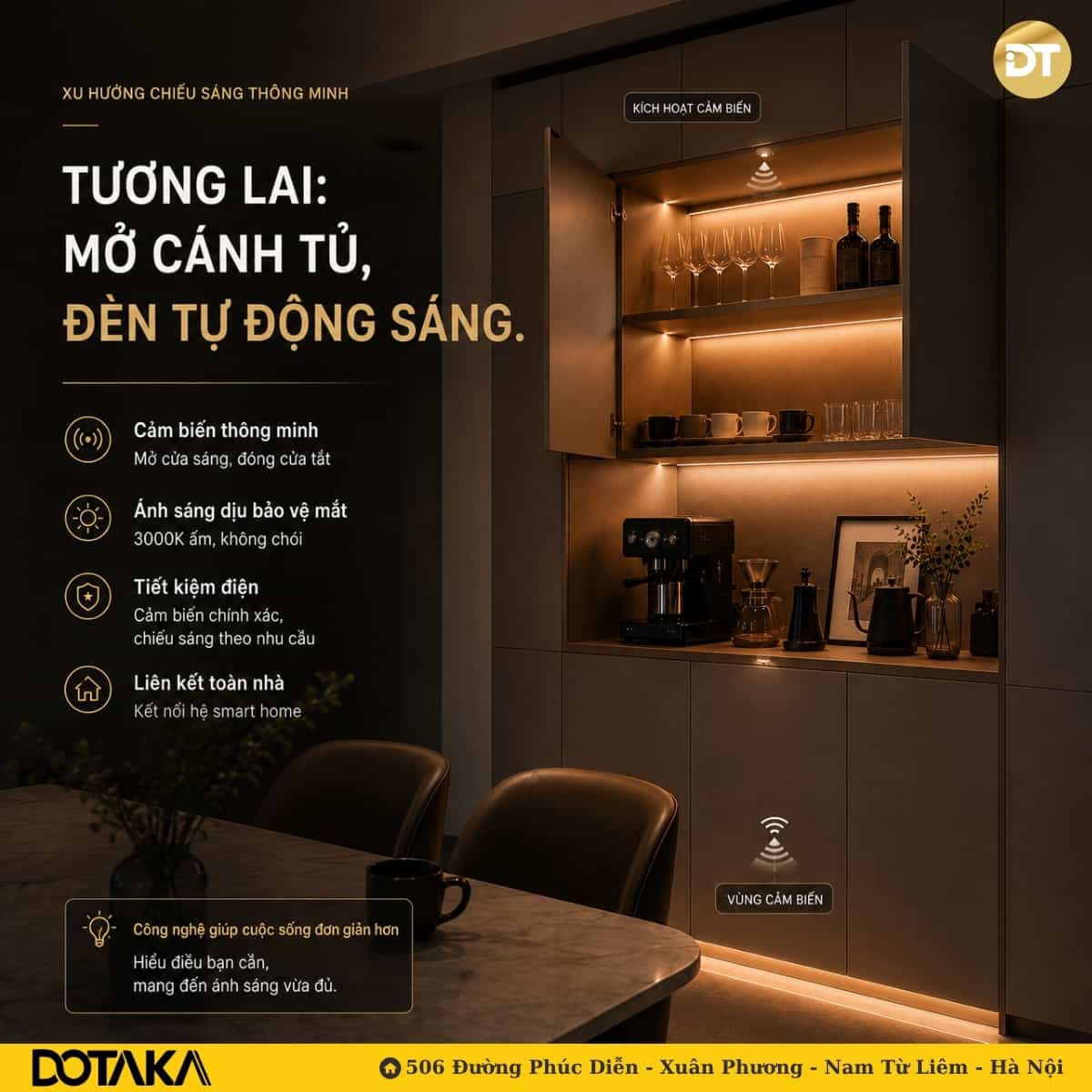 Xu hướng dùng đèn chiếu sáng tủ thông minh cho tương lai