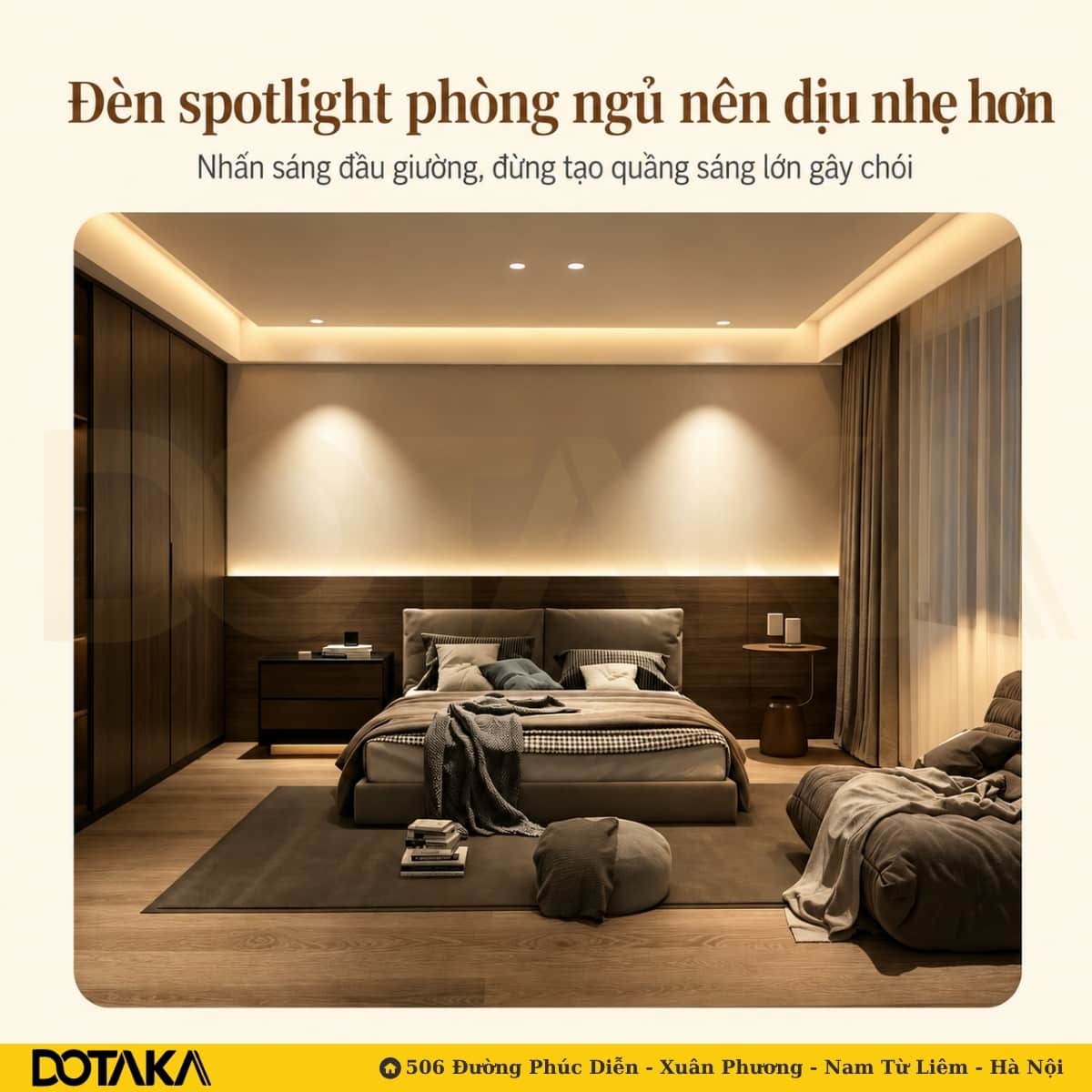 Hướng dẫn lắp đèn spotlight phòng ngủ giúp thư giãn tuyệt đối