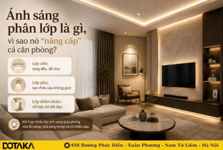 Ánh sáng phân lớp là gì, vì sao nó "nâng cấp" cả căn phòng?