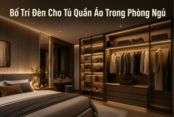 Bố Trí Chiếu Sáng Phòng Ngủ Cho Tủ Quần Áo