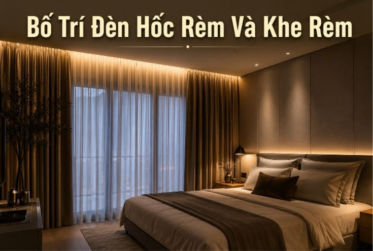 Bố Trí Chiếu Sáng Phòng Ngủ Hốc Rèm Và Khe Rèm