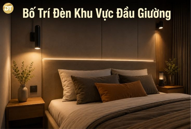 Bố Trí Chiếu Sáng Phòng Ngủ Khu Vực Đầu Giường
