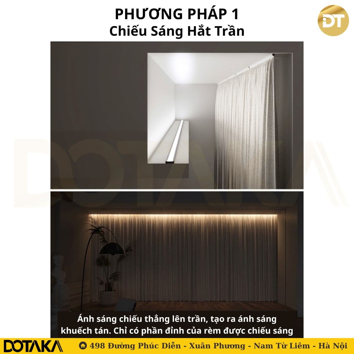 Phương pháp 1: Chiếu sáng hắt trần
