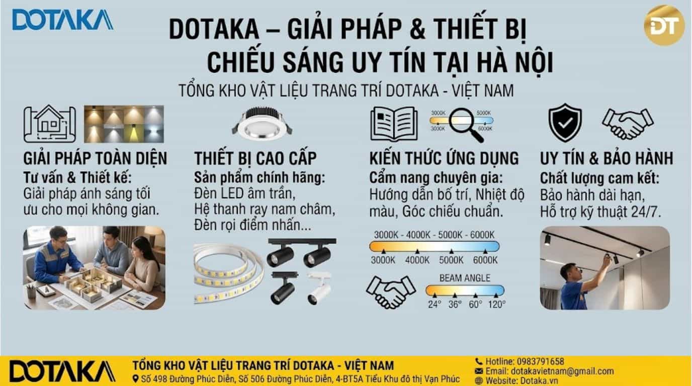 DOTAKA – Địa chỉ cung cấp thiết bị và giải pháp kiến thức ánh sáng ứng dụng uy tín tại Hà Nội