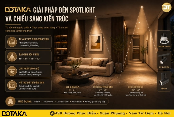 DOTAKA – Giải pháp đèn spotlight và chiếu sáng kiến trúc