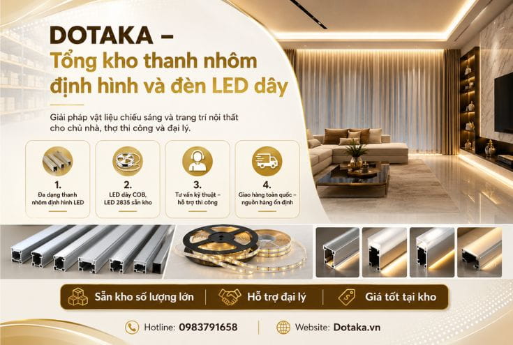 DOTAKA – Tổng kho thanh nhôm định hình và đèn LED dây