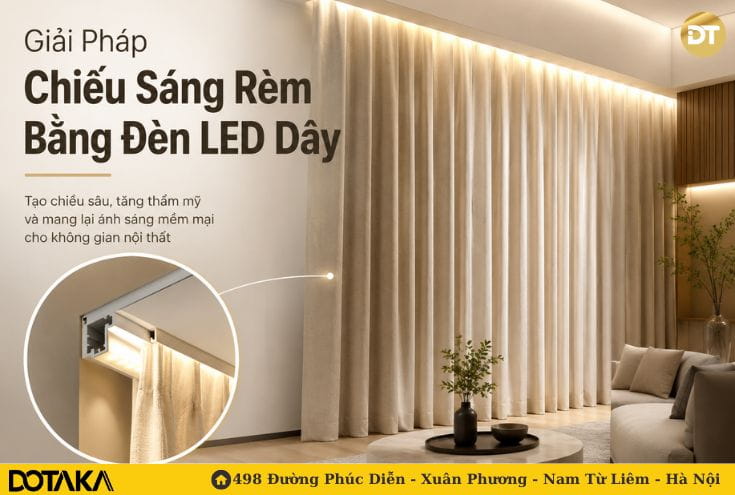 Giải pháp chiếu sáng rèm bằng đèn LED dây