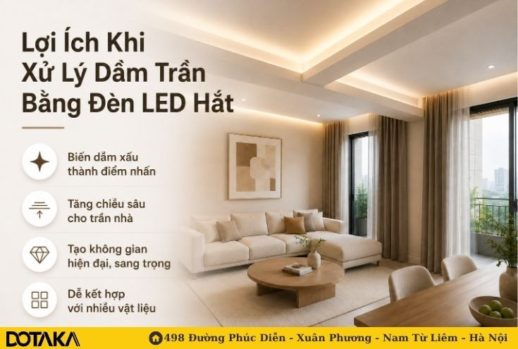 Lợi Ích Khi Xử Lý Dầm Trần Bằng Đèn LED Hắt