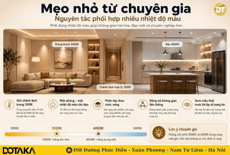 Mẹo nhỏ từ chuyên gia: Nguyên tắc phối hợp nhiều nhiệt độ màu
