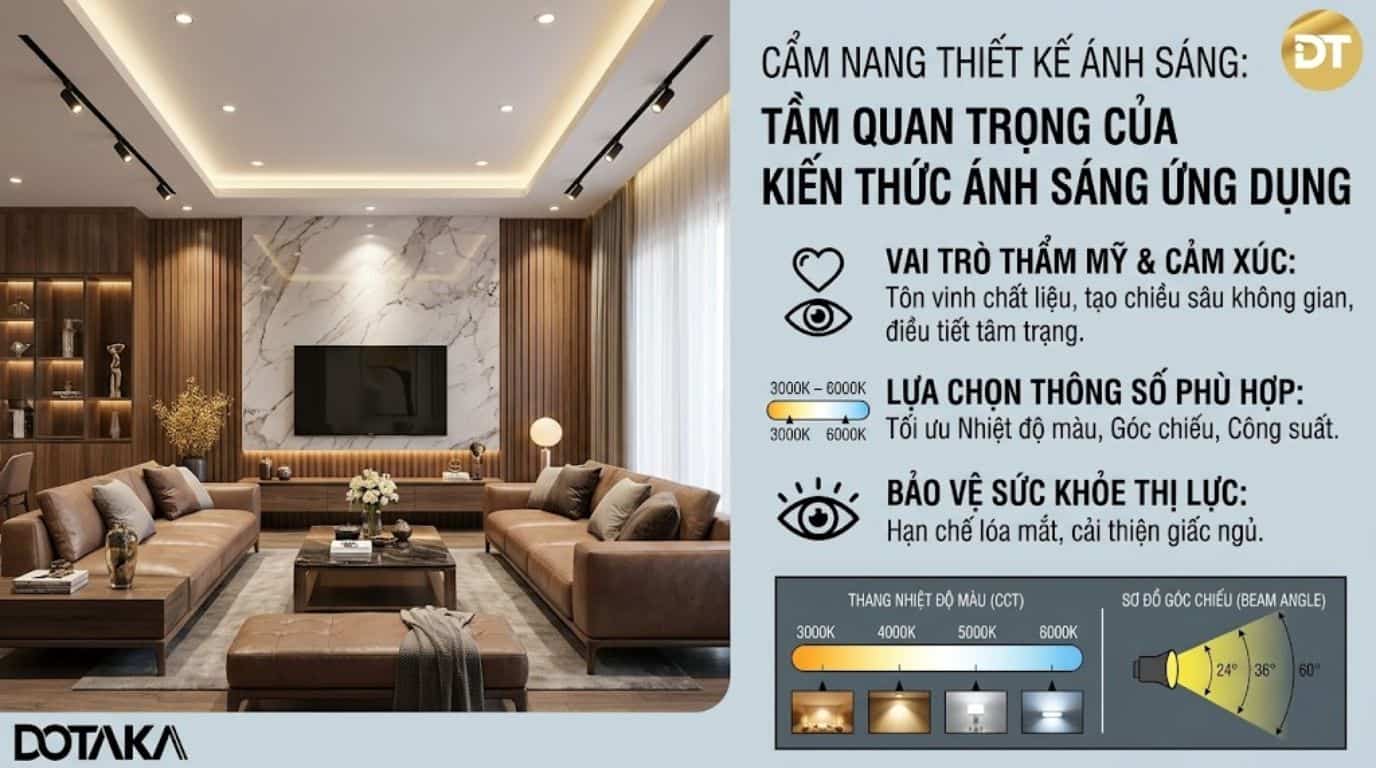 Tầm quan trọng của kiến thức ánh sáng ứng dụng trong thiết kế không gian sống