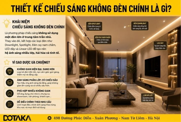 Thiết kế chiếu sáng không đèn chính là gì?
