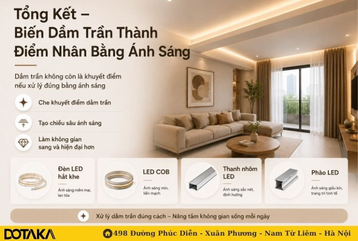 Tổng Kết – Biến Dầm Trần Thành Điểm Nhấn Bằng Ánh Sáng