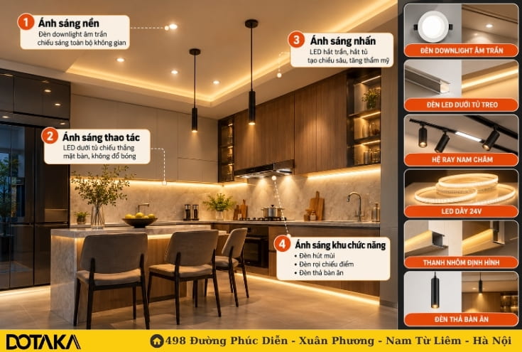 Tránh lỗi ánh sáng bếp ngay từ bản vẽ
