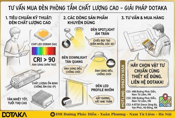 Tư vấn giải pháp chiếu sáng DOTAKA: Mua đèn rọi, đèn LED chất lượng cao