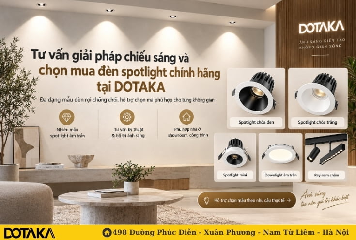 Tư vấn giải pháp chiếu sáng và chọn mua đèn spotlight chính hãng tại DOTAKA