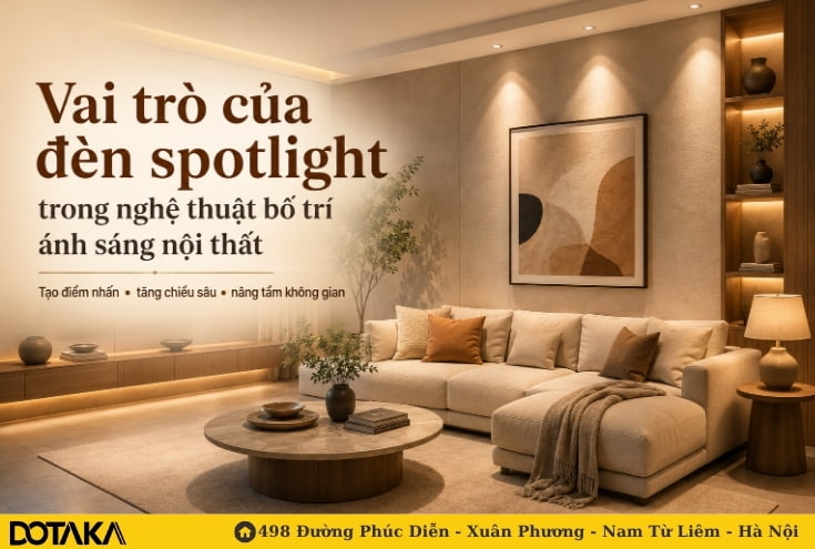 Vai trò của đèn spotlight trong nghệ thuật bố trí ánh sáng nội thất