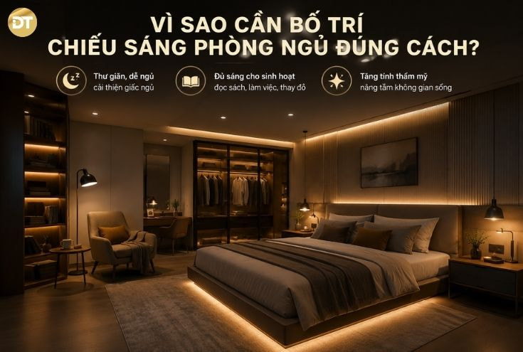 Vì Sao Cần Bố Trí Chiếu Sáng Phòng Ngủ Đúng Cách?