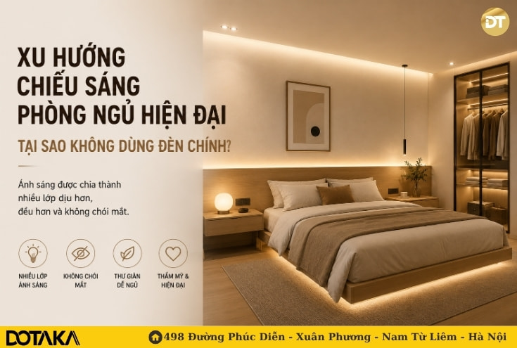 Xu hướng chiếu sáng phòng ngủ hiện đại: Tại sao không dùng đèn chính?