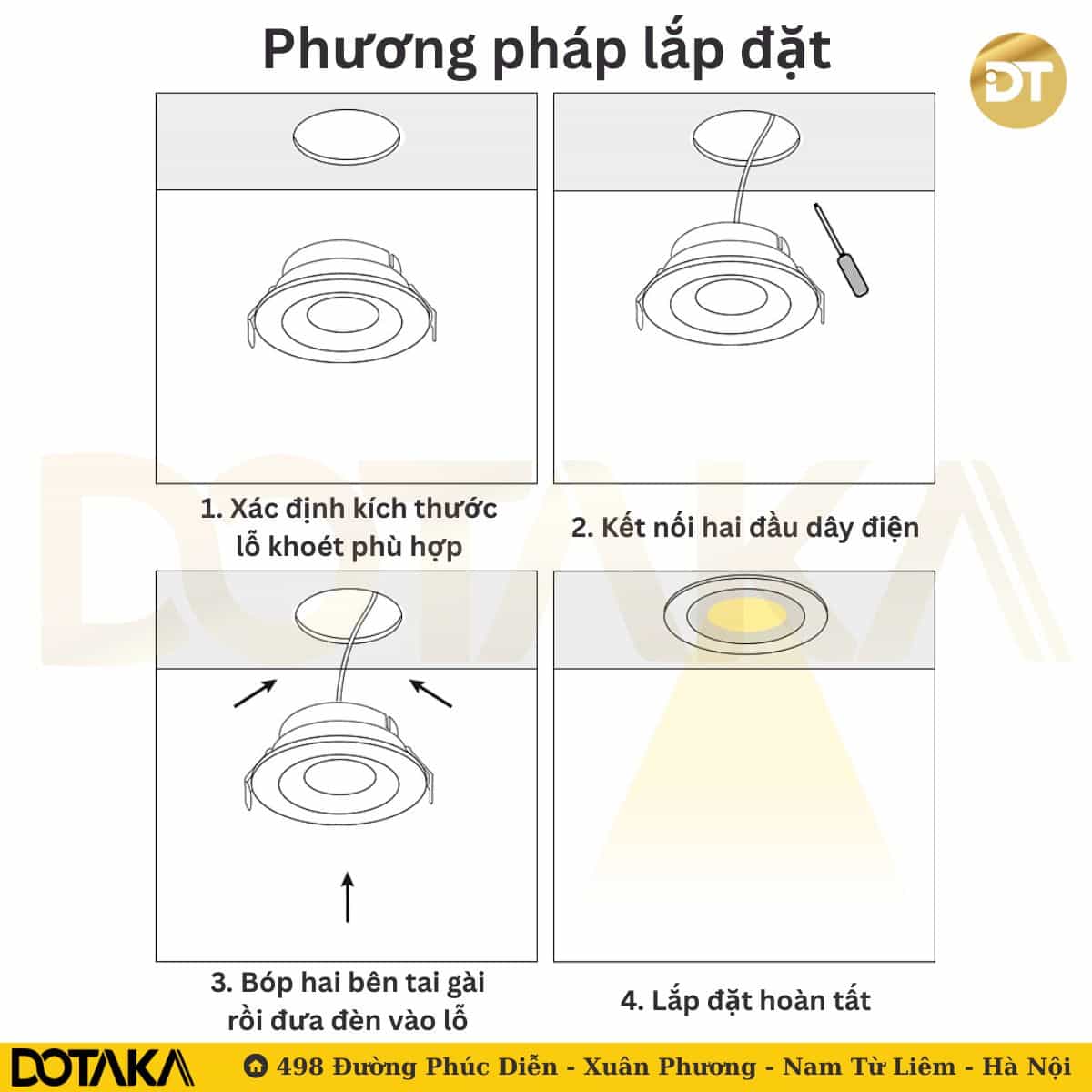 Các bước lắp đèn âm trần chuẩn kỹ thuật