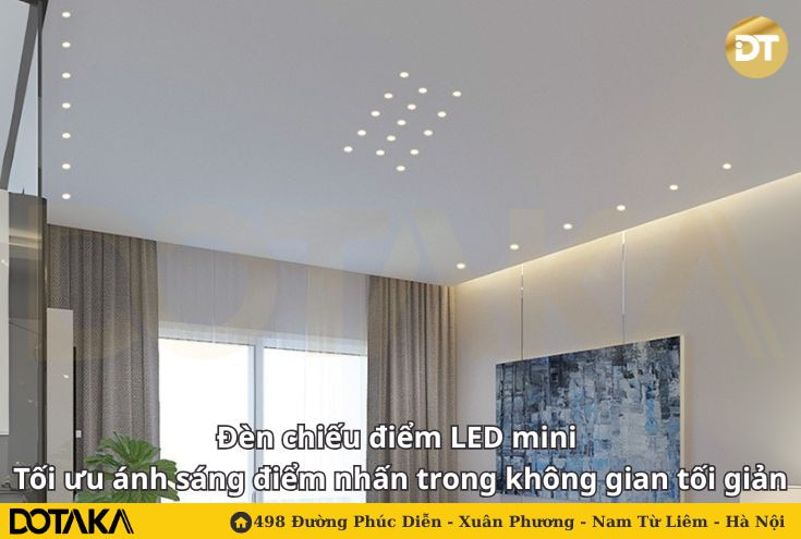 Đèn chiếu điểm LED mini – Tối ưu ánh sáng điểm nhấn trong không gian tối giản