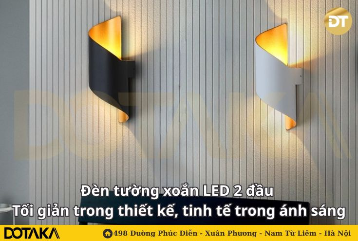 Đèn tường xoắn LED 2 đầu – Tối giản trong thiết kế, tinh tế trong ánh sáng