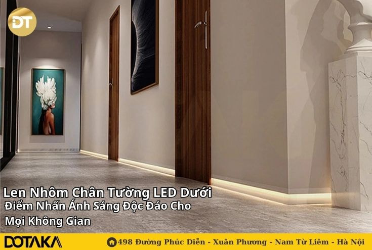Len Nhôm Chân Tường LED Dưới: Điểm Nhấn Ánh Sáng Độc Đáo Cho Mọi Không Gian