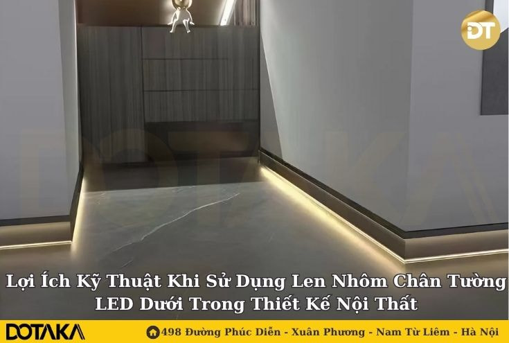 Lợi Ích Kỹ Thuật Khi Sử Dụng Len Nhôm Chân Tường LED Dưới Trong Thiết Kế Nội Thất