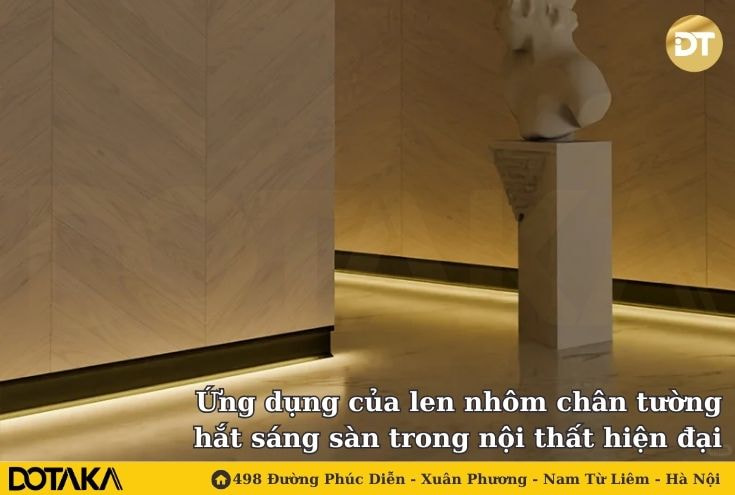 Ứng dụng của len nhôm chân tường hắt sáng sàn trong nội thất hiện đại