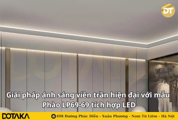 Giải pháp ánh sáng viền trần hiện đại với mẫu phào LP69-69 tích hợp LED