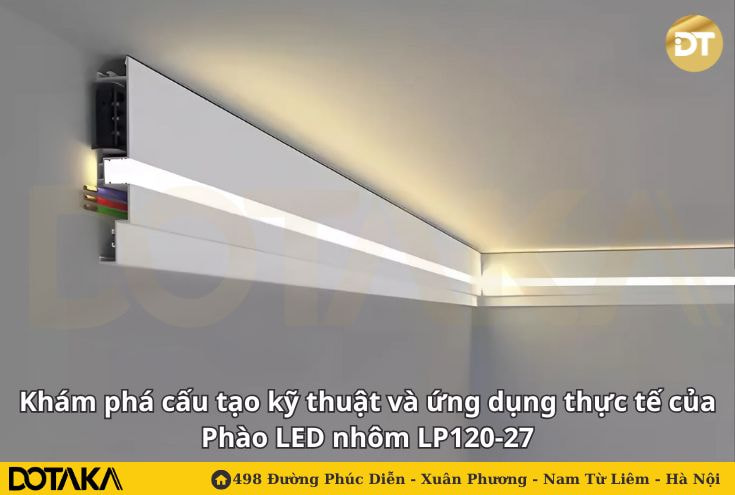 Khám phá cấu tạo kỹ thuật và ứng dụng thực tế của phào LED nhôm LP120-27