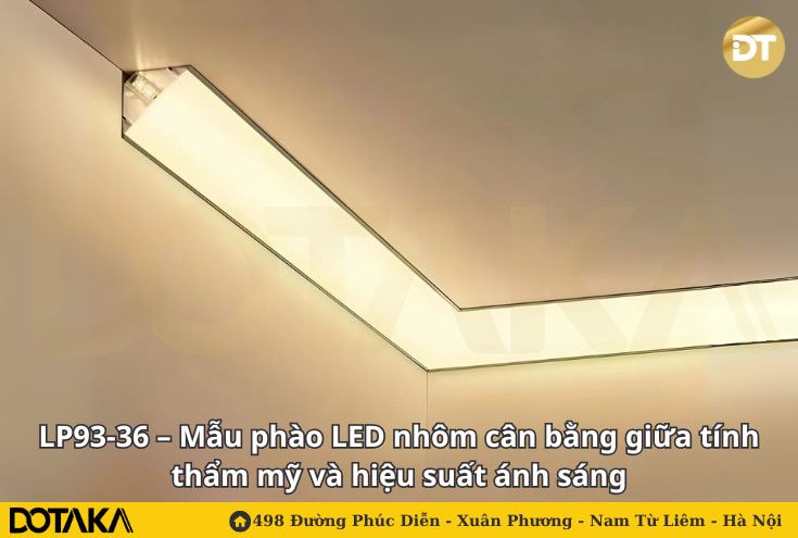 LP93-36 – Mẫu phào LED nhôm cân bằng giữa tính thẩm mỹ và hiệu suất ánh sáng