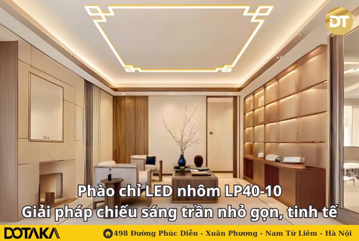 Phào chỉ LED nhôm LP40-10: Giải pháp chiếu sáng trần nhỏ gọn, tinh tế