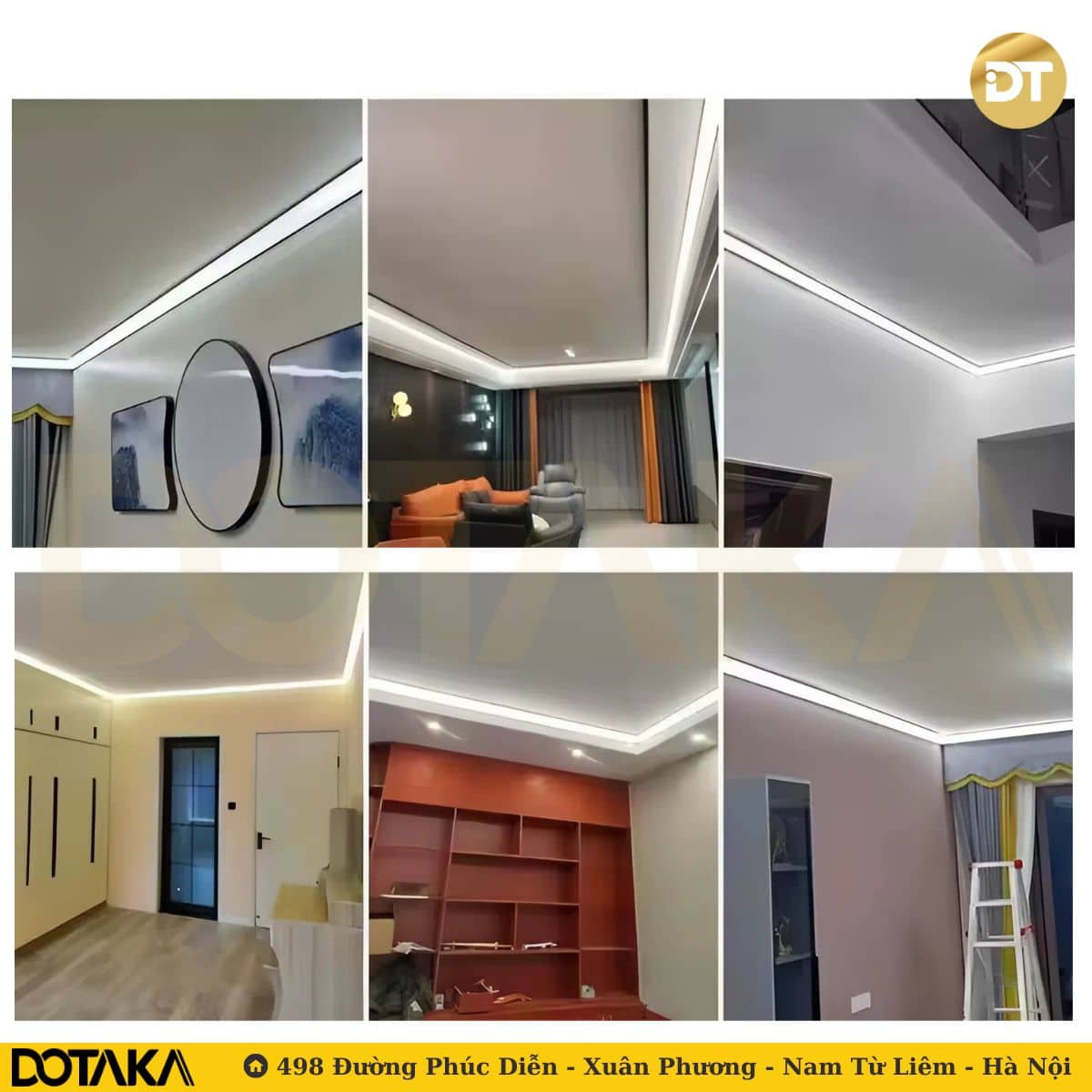 Ứng dụng thực tế của phào cổ trần LED nhôm LP93-36