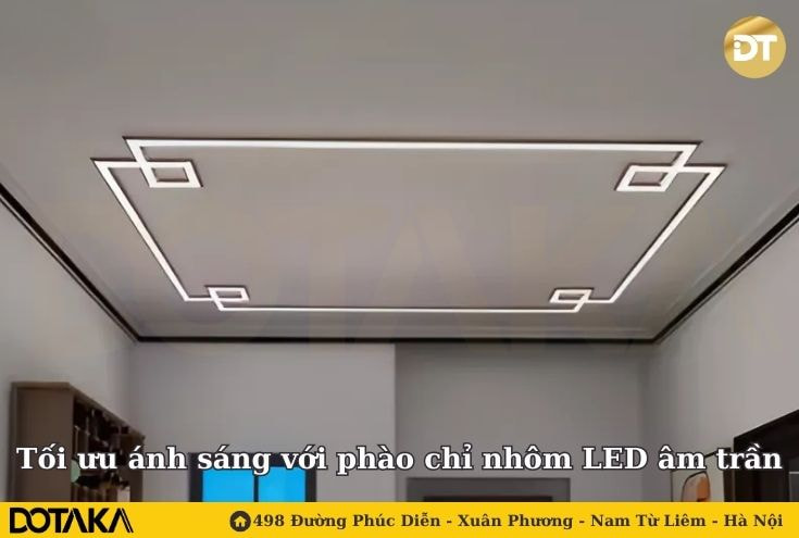 Tối ưu ánh sáng với phào chỉ nhôm LED âm trần