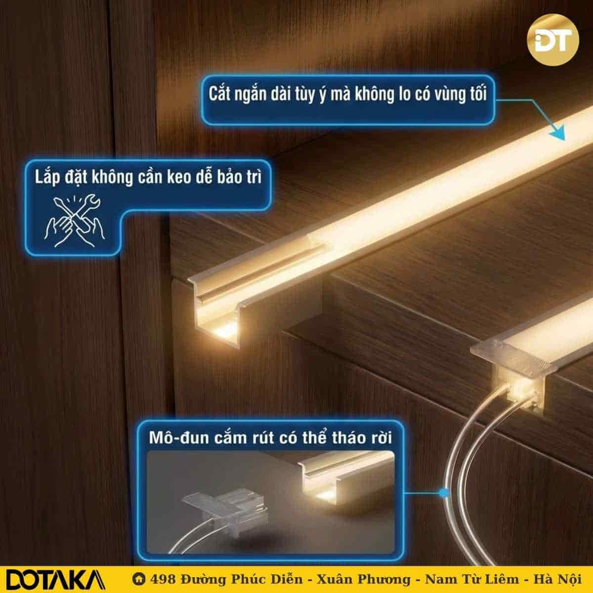 Thanh nhôm sẵn LED 10x10mm