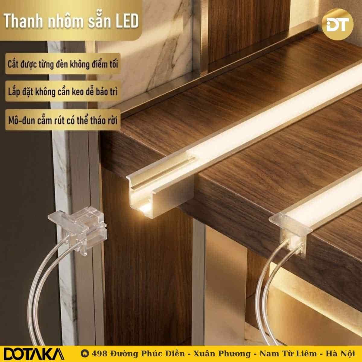 Thanh nhôm sẵn LED 10x10mm